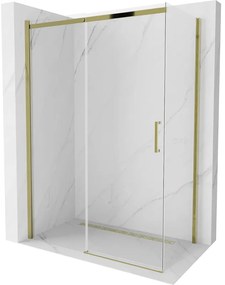 Mexen Omega kabina prysznicowa rozsuwana 140 x 80 cm, transparent, złota - 825-140-080-50-00