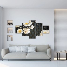 Obraz białych kwiatów róży (125x70 cm)