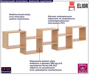Skandynawska półka ścienna w kolorze buk - Dera