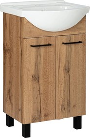 Zestaw Łazienkowy 50cm Dąb Wotan Szafka z Umywalką Lupo Wotan