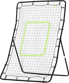 HOMCOM Rebounder bramka do piłki nożnej z siatką odbijającą Stalowa konstrukcja do treningu precyzji i odbioru Czarna 75x126 cm | Aosom PL
