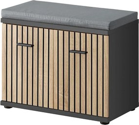 Szafka na buty z siedziskiem MARCO antracyt/dąb artisan