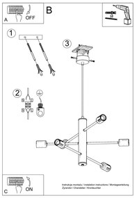 Czarna lampa wisząca Nice Lamps Donato 6