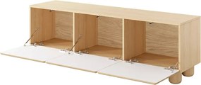 Szafka RTV Zissa 3D 150 cm – nowoczesna szafka pod telewizor, dąb Vicenza, bez uchwytów
