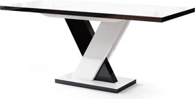 Rozkładany stół w wysokim połysku Dixon biały / czarny