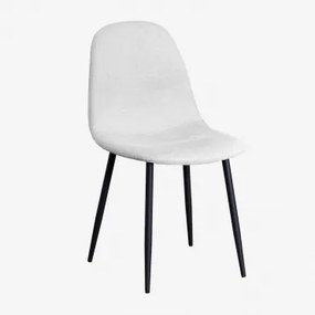 Zestaw 4 Krzeseł Do Jadalni Glamm Negro & Tkaniny Distressed White - Sklum