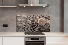 Panel szklany do Kuchni Słoje Drewna w Zbliżeniu