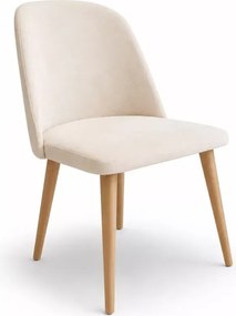 Elegancki zestaw do jadalni: rozkładany stół Max z laminowanym blatem i bukowymi nogami oraz tapicerowane krzesła Tux