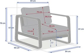 Zestaw aluminiowy ISABELLA dla 5 osób (terakotowy)