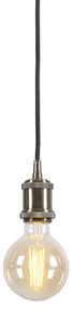 Nowoczesna lampa wisząca brązowa z czarnym przewodem - Cava ClassicDesignerski Oswietlenie wewnetrzne