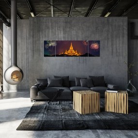 Obraz fajerwerków w Azji (170x50 cm)