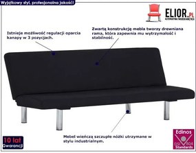 Sofa rozkładana Melwin 2X – czarna