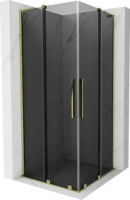 Mexen Velar L Duo kabina prysznicowa rozsuwana 90 x 90 cm, grafit, złota - 871-090-090-02-43-50