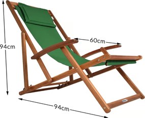 Leżak ogrodowy SIENA, 94x60x94cm, zielona Casaria