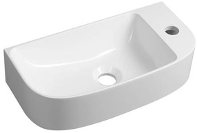Biała umywalka z kompozytu mineralnego 44x22 cm Alga – Sapho