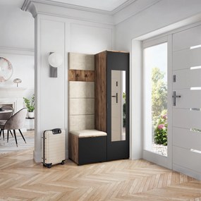 Masseno Garderoba VIRA 95/181/51 cm Nowoczesna Szafa do Przedpokoju Dąb lefkas