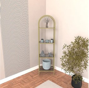 Komoda – 175 cm x 30 cm – Złota – Szkło hartowane i metal