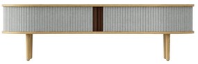 Szara szafka pod TV w dekorze dębu 140x40 cm Audacious – UMAGE