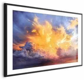 Plakat Zachód słońca 30x21 cm z ramą czarną z marginesem ARTGEIST B