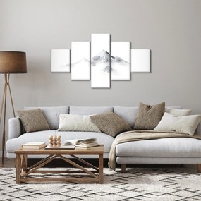 Obraz - Obraz gór namalowany tuszem (125x70 cm)