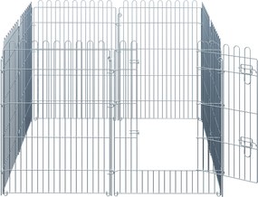 PawHut Kojec dla Zwierząt Metalowy Wybieg dla Szczeniąt 63x91 cm Srebrny | Aosom PL