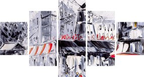 Obraz - Ulica w Paryżu, obraz olejny (125x70 cm)