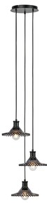 Czarna lampa wisząca ze szklanym kloszem ø 22 cm Novia – Markslöjd