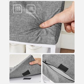 Szafka na Buty z Siedziskiem, Biała, Szara - LHS15WT