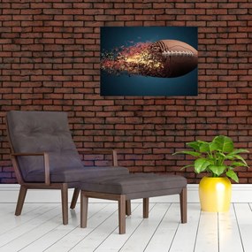 Obraz na szkle - Piłka do rugby w akcji (70x50 cm)