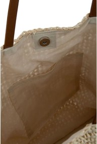 Torba plażowa z muszlami i piórami OCEANA 49x34 cm, naturalna