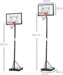 HOMCOM mobilny stojak do koszykówki kosz do koszykówki ze stojakiem