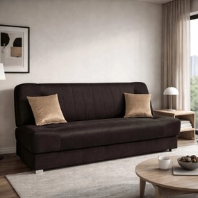 Sofa z Funkcją Spania PIANO 2 Rozkładana Wersalka Dwuosobowa Brązowa Nowoczesna do Salonu