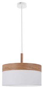 Lampa wisząca biały + drewniany E1-R94
