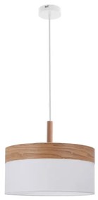 Lampa wisząca biały + drewniany - K453-Haromi