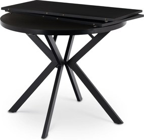 Stół Okrągły Rozkładany DORIAN 80-160 cm Czarny Nowoczesny Loft