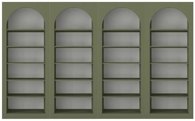 Zestaw 4 regałów z 6 przegródkami - Khaki - CYMORA