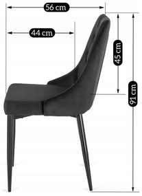 Zestaw Stół Okrągły LINO 100 cm Orzech/Czarny i 4 Krzesła Tapicerowane do Salonu CORK Czarne Welurowe Nowoczesne Loft