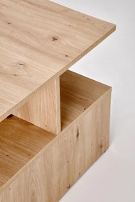 Prostokątna ława dąb artisan do salonu z półką 90/51/43 IVA