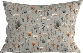 Poszewka na poduszkę z mikrofibry BOTANIC FIELD 70x90 cm, szary