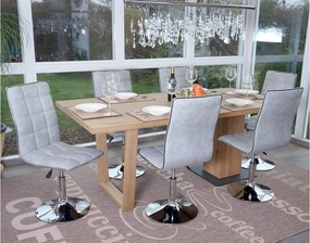 Krzesło do jadalni MCW-C41 (zestaw 6 sztuk),  szary beton vintage