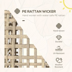 Outsunny Solara lampa stojąca z rattanu z czujnikiem światła Automatyczna LED lampa solarna w stylu boho IP44 wodoodporna | Aosom PL