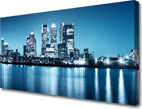 Duży obraz na płótnie Sylwetka Miejskich Wieżowców