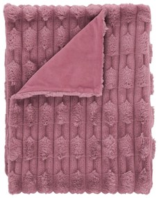 Różowy koc z mikropluszu 150x200 cm Carved Fur – Bianca