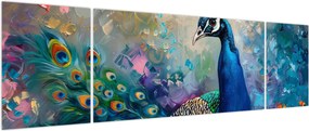 Obraz - Malowanie pawia (170x50 cm)
