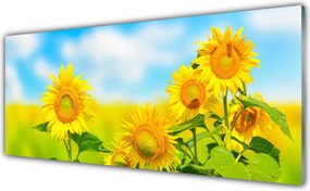 Panel Szklany Złoty Słonecznik w Detalu