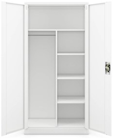 Szafa gospodarcza zamykana DAWID 900 x 1850 x 450 mm, biała