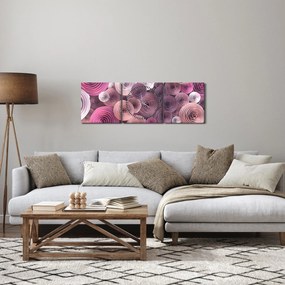 Abstrakcyjny obraz kwiatów róży (z zegarem) (90x30 cm)