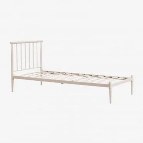 Łóżko Żelazne Amaia Kremowa Tapioca & 90 X 190 Cm & Bez Materaca - Sklum