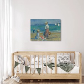 Obraz na szkle - Auguste Renoir, Figures on the Beach, reprodukcje (70x50 cm)