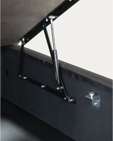 Czarne tapicerowane łóżko jednoosobowe ze schowkiem 90x190 cm Matters – Kave Home